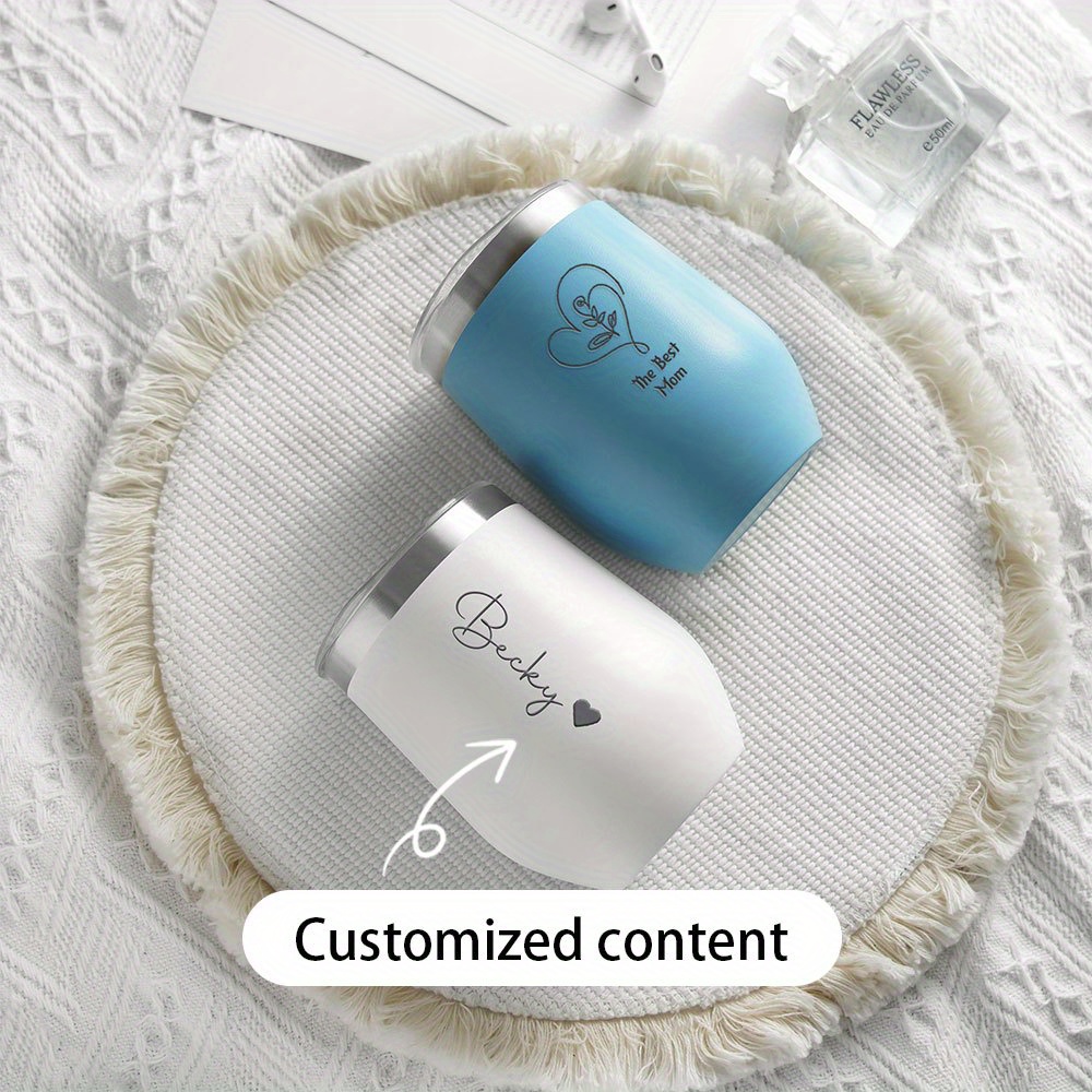 Portable Bottle Warmer - Gepersonaliseerde RVS Wijnbeker met Naam, Geïsoleerde