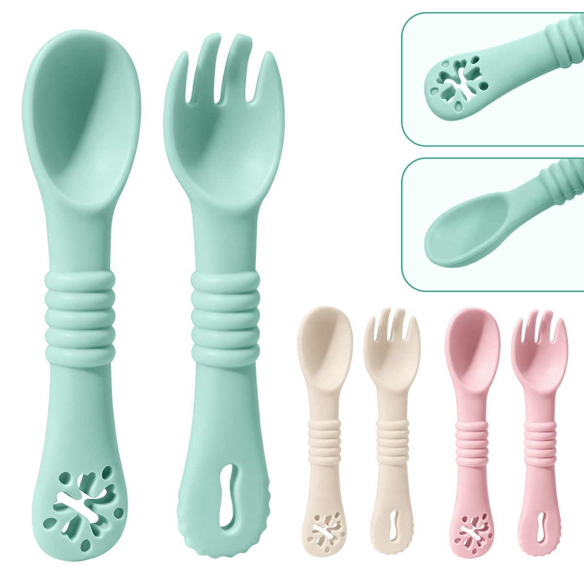 Baby Led Weaning Set - 2 stks/set Siliconen Babylepels Eerste Fase