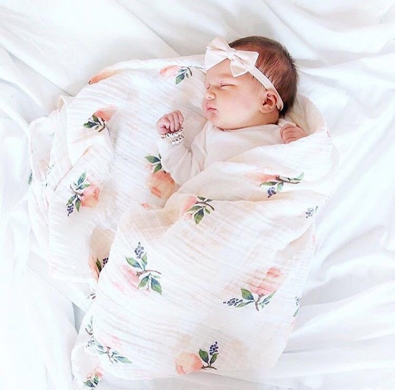 Baby Swaddle Blanket - Rose 120x120 cm 70% Bamboe 30%