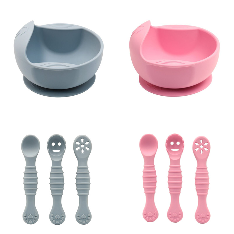 Baby Led Weaning Set - Baby Led-speenkom, siliconen zuigplaat met lepel,