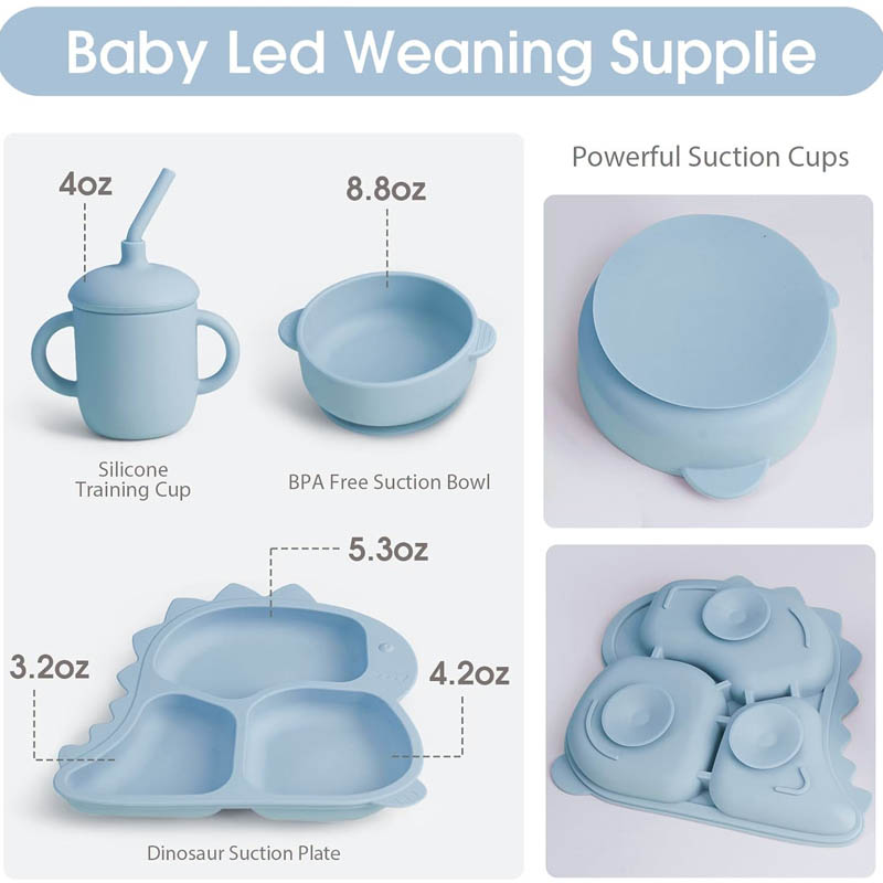 Baby Siliconen Servies Dinosau - Baby Led Weaning Set recensie en prijs