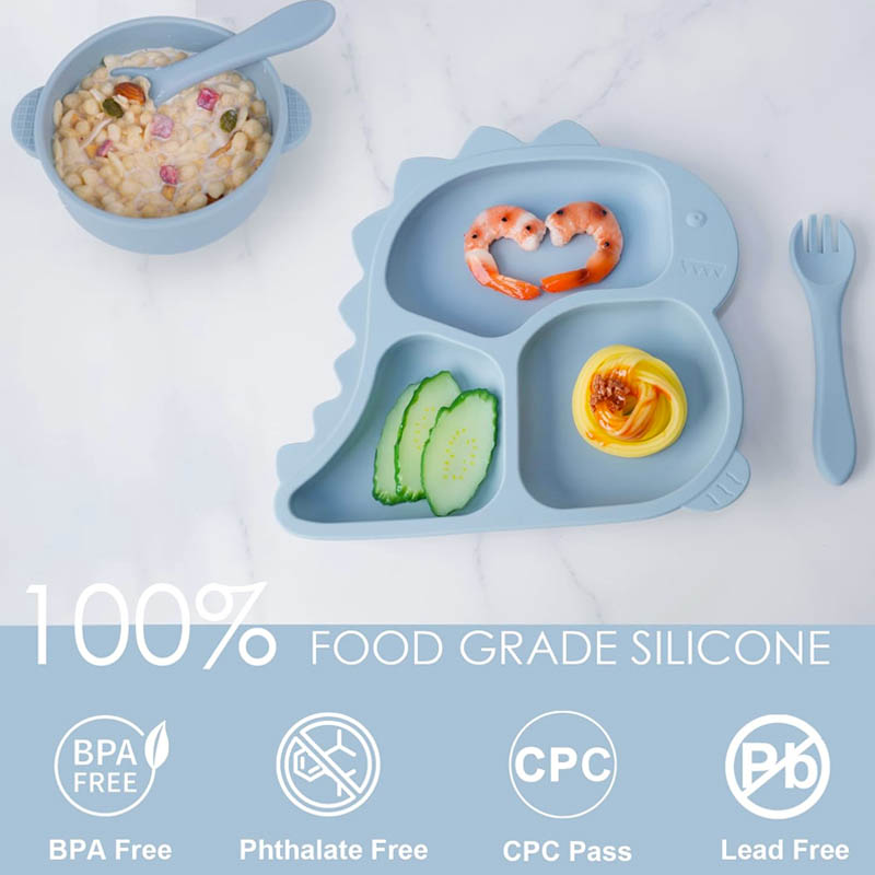 Baby Siliconen Servies Dinosau - Baby Led Weaning Set recensie en prijs